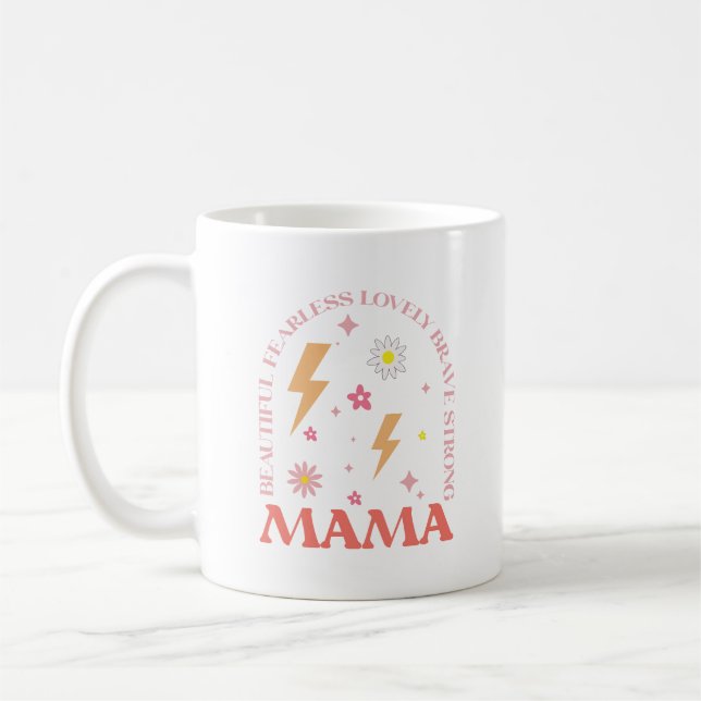 Taza De Café Mejor Naranja de Mamá moderna y rosa (Izquierda)