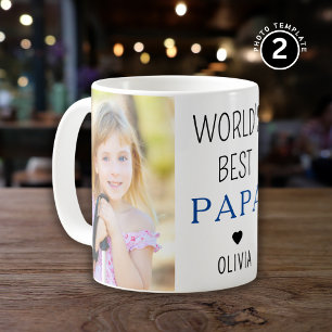 Taza De Café Mejor nieto de papá del mundo nombra a dos Collage
