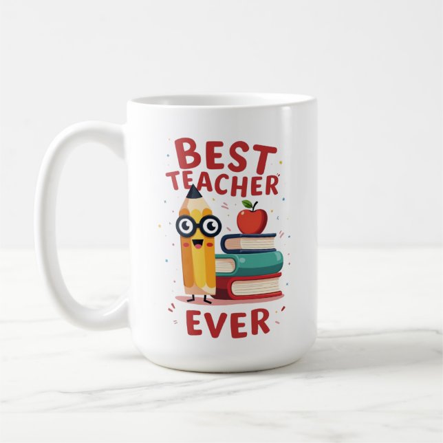 Taza De Café Mejor nombre personalizado de profesor (Izquierda)