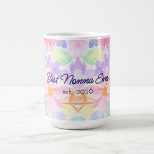 Taza De Café Mejor Nonna Día de la Madre Acuarela Floral