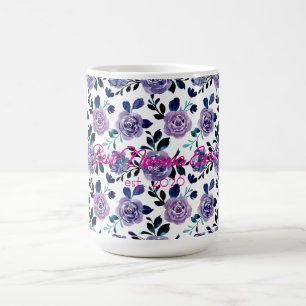 Taza De Café Mejor Nonna Día de la Madre Floral Brillante