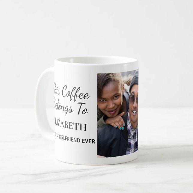 Taza De Café Mejor Novia Personalizada Foto (Anverso izquierdo)