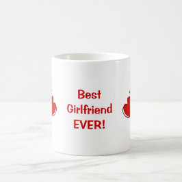 Taza De Café ¡Mejor Novia! Red Sketchy Hearts Mug