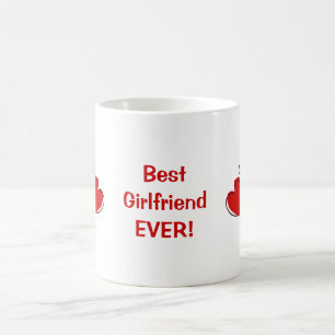 Taza De Café ¡Mejor Novia! Red Sketchy Hearts Mug