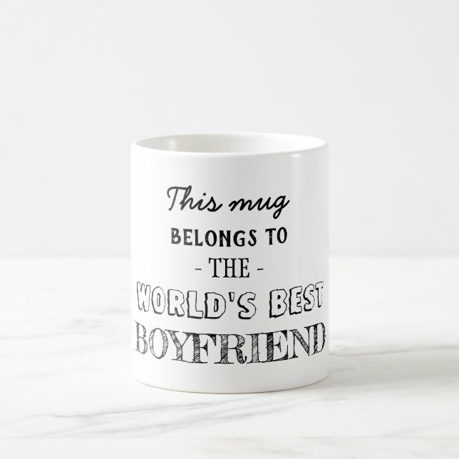 Taza De Café Mejor Novio Pertenece Aquí (Centro)