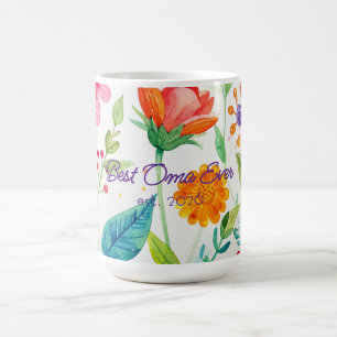 Taza De Café Mejor Oma Día de la Madre Floral Brillante