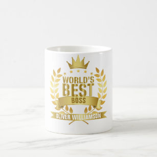 Taza De Café Mejor Oro Boss del Mundo 5 Star