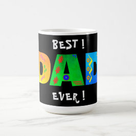 Taza De Café ¡Mejor PADRE! Boho geométrico negrita