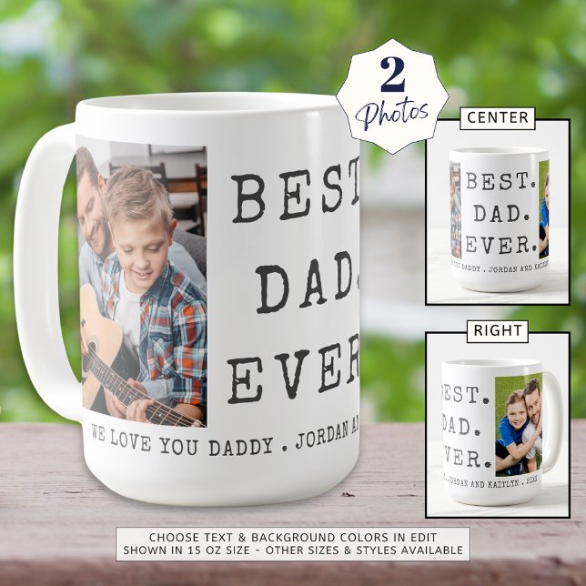 Taza De Café MEJOR PADRE DE LA ACTUALIDAD 2 Fotos Personalizada (Subido por el creador)