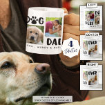 Taza De Café MEJOR PADRE DE PERRO QUE NUNCA Collage de fotos Pe<br><div class="desc">Crea un tazón de café con fotos personalizado para el MEJOR DOG DAD NUNCA con tipografía moderna con una huella de perro, 4 fotos y personalizado con tu mensaje personalizado o puedes borrar el texto de muestra para dejar el área en blanco bajo el título. PUNTO DE FOTO: Elija fotos...</div>
