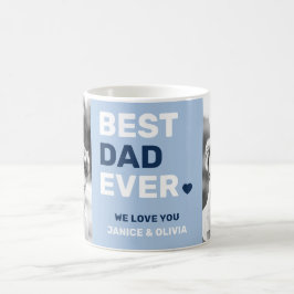 Taza De Café Mejor padre siempre corazón azul foto del día de l