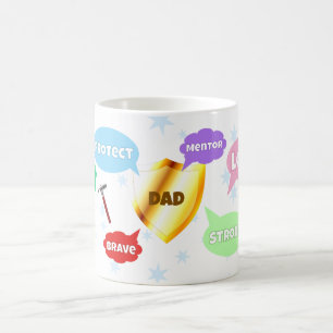 Taza De Café Mejor Palabra del Día del Padre Nubes de palabras
