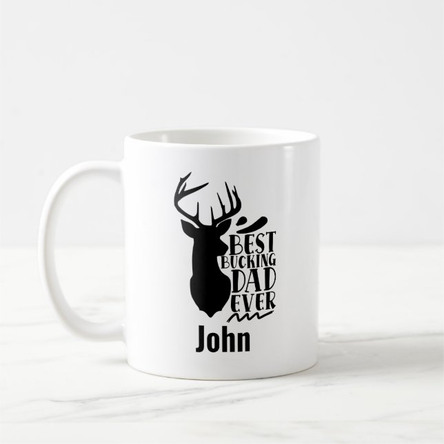 Taza De Café Mejor Papá Buckin Personalizado (Izquierda)