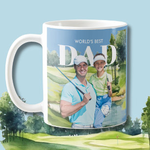 Taza De Café *Mejor Papá Collage de 2 Fotos Personalizado Campo