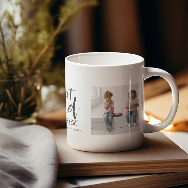 Taza De Café Mejor Papá | Collage de fotos con dos letras de ma (Subido por el creador)