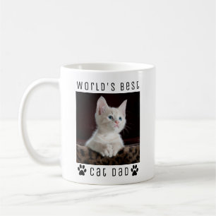 Taza De Café Mejor Papá de Gatos del Mundo Foto Personalizada, 