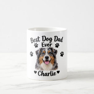 Taza De Café Mejor Papá de Perro Australiano Shepherd Charlie