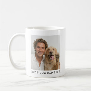 Taza De Café Mejor papá de perro moderno y trendy con foto pers