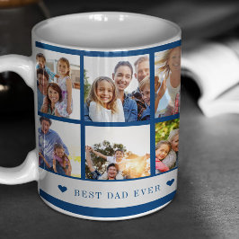 Taza De Café Mejor Papá del Mundo 12 collage de fotos crea el t
