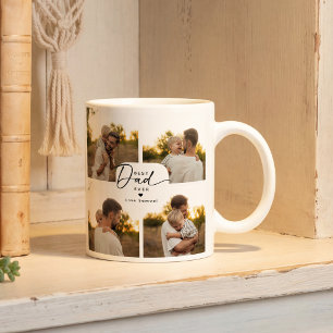 Taza De Café Mejor Papá del Mundo 4 Collage de Fotos Personaliz