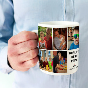 Taza De Café Mejor Papá del Mundo 8 Colage de Fotos