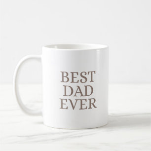 Taza De Café Mejor Papá del Mundo Arte Minimalista Beige