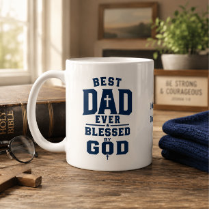 Taza De Café Mejor Papá del Mundo Bendecido por Dios Personaliz