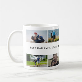 Taza De Café Mejor Papá del Mundo Collage de Fotos Personalizad