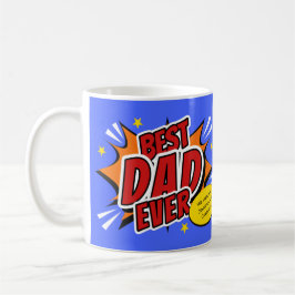 Taza De Café Mejor Papá del Mundo Cómic Día del Padre Superhéro