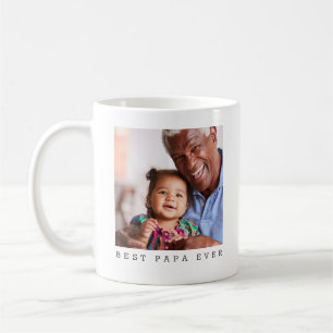 Taza De Café Mejor Papá del Mundo Dos Fotos Personalizadas