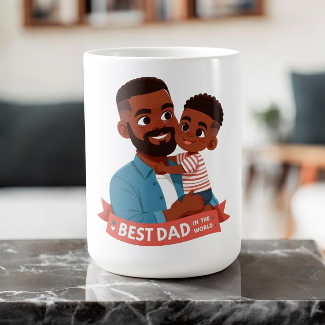 Taza De Café Mejor Papá del Mundo - Familia Afroamericana (Subido por el creador)