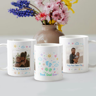 Taza De Café Mejor Papá del Mundo Foto de Bebé y Padre Adorable