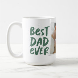 Taza De Café Mejor papá del mundo foto moderna verde Día del Pa