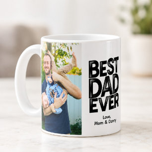 Taza De Café Mejor Papá del Mundo Foto Personalizada en 2 Lados