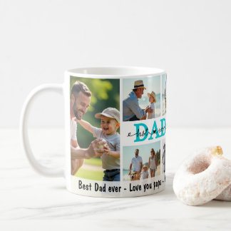 Taza De Café Mejor Papá del Mundo Fotocolage, Personalizado, Fa