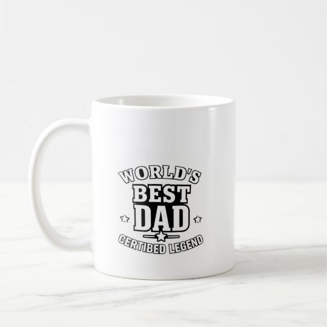 Taza De Café Mejor papá del mundo - Leyenda certificada" (Mug) (Izquierda)