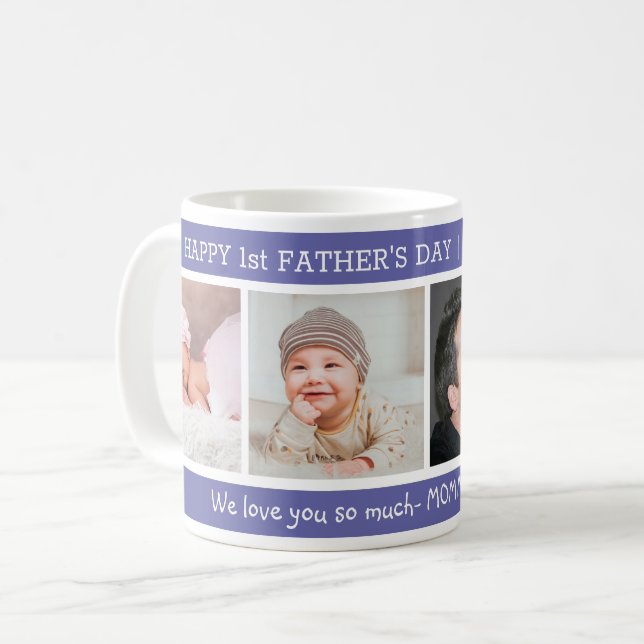 Taza De Café Mejor Papá Feliz Primer Día del Padre 4 Foto  (Anverso izquierdo)