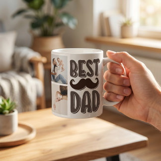 Taza De Café Mejor Papá Foto Personalizada Regalo Día del Padre