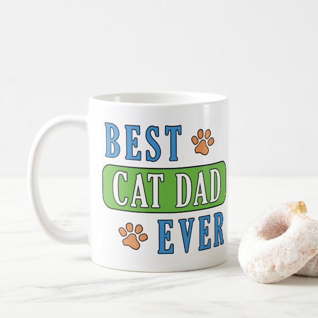 Taza De Café Mejor Papá Gato (Con donut)