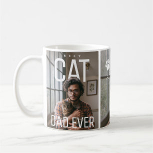 Taza De Café Mejor Papá Gato del Mundo Dos Fotos PhotoPop