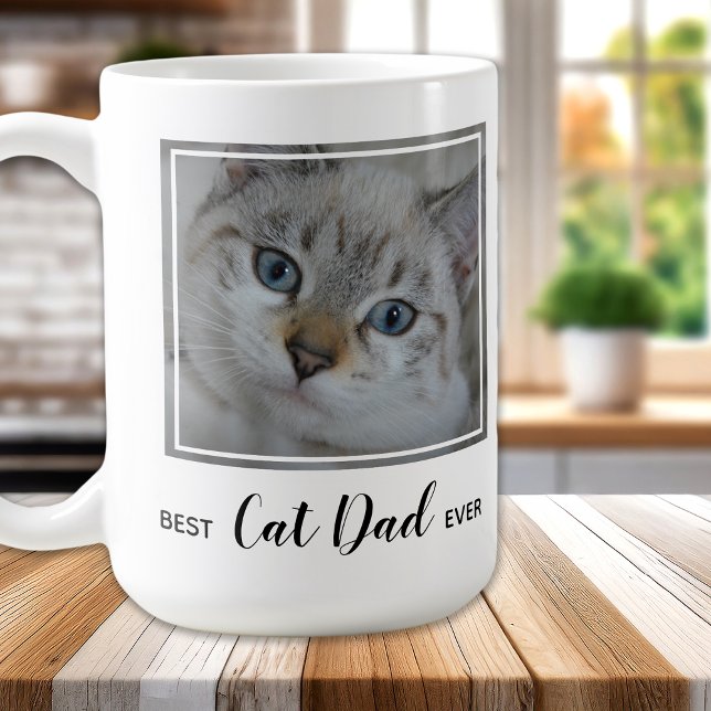 Taza De Café Mejor Papá Gato En La Historia - Foto Personalizad (Subido por el creador)