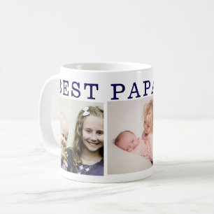 Taza De Café Mejor Papa jamás - Personalizado de 3 Collages de