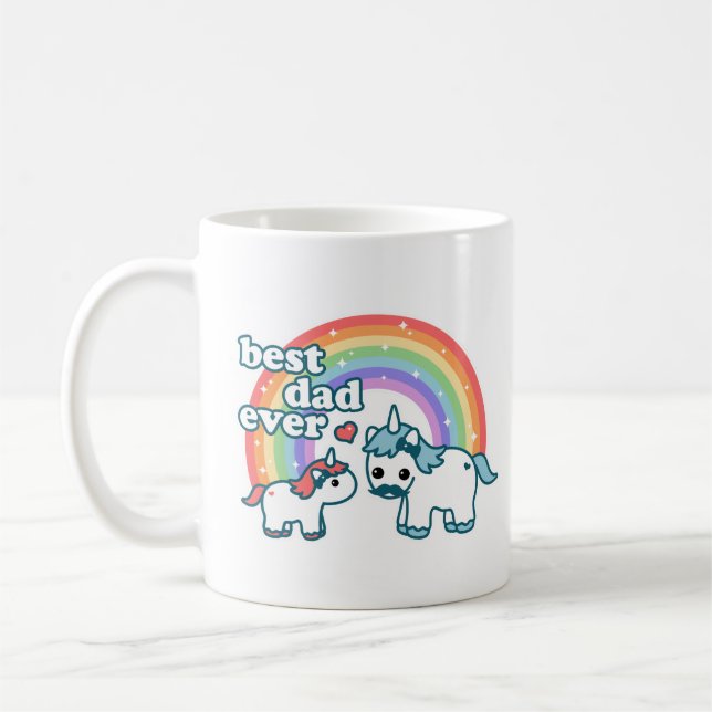 Taza De Café Mejor papá lindo del unicornio nunca (Izquierda)