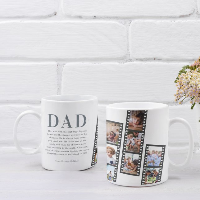 Taza De Café Mejor Papá | Moderno 8 Collage de tiras fotográfic (Subido por el creador)