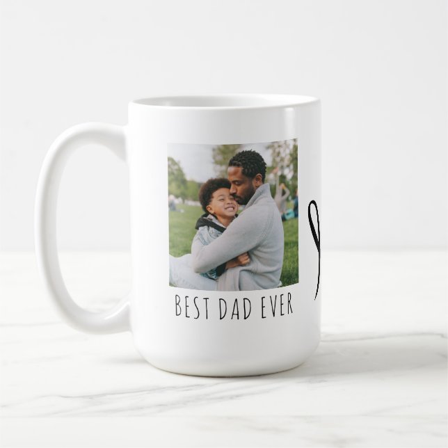 Taza De Café Mejor Papa nunca foto completa café personalizado (Izquierda)