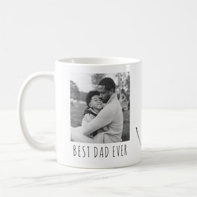 Taza De Café Mejor Papa nunca foto completa café personalizado (Izquierda)