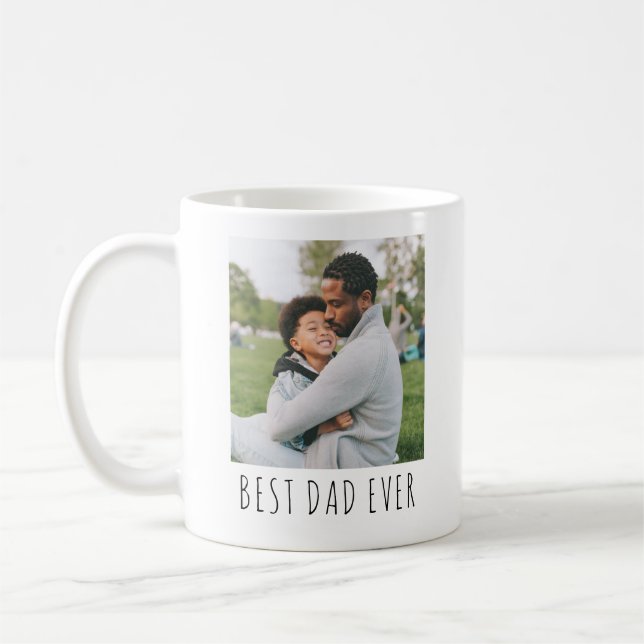 Taza De Café Mejor Papa nunca foto completa café personalizado (Izquierda)