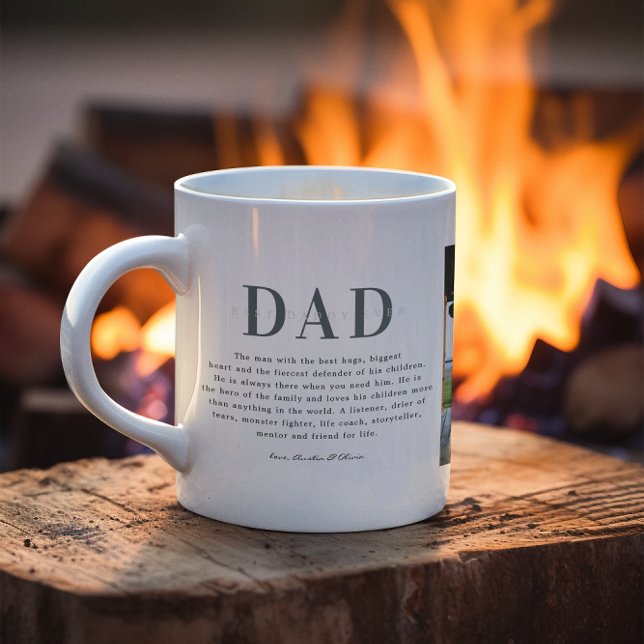 Taza De Café Mejor Papá Nunca | Tres Collages de fotos (Subido por el creador)
