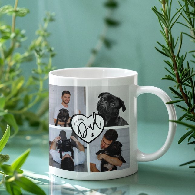Taza De Café Mejor Papá Perro | Colaje de Fotos (Subido por el creador)