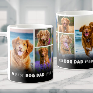 Taza De Café Mejor Papá Perro del Mundo Collage de Fotos de Mas